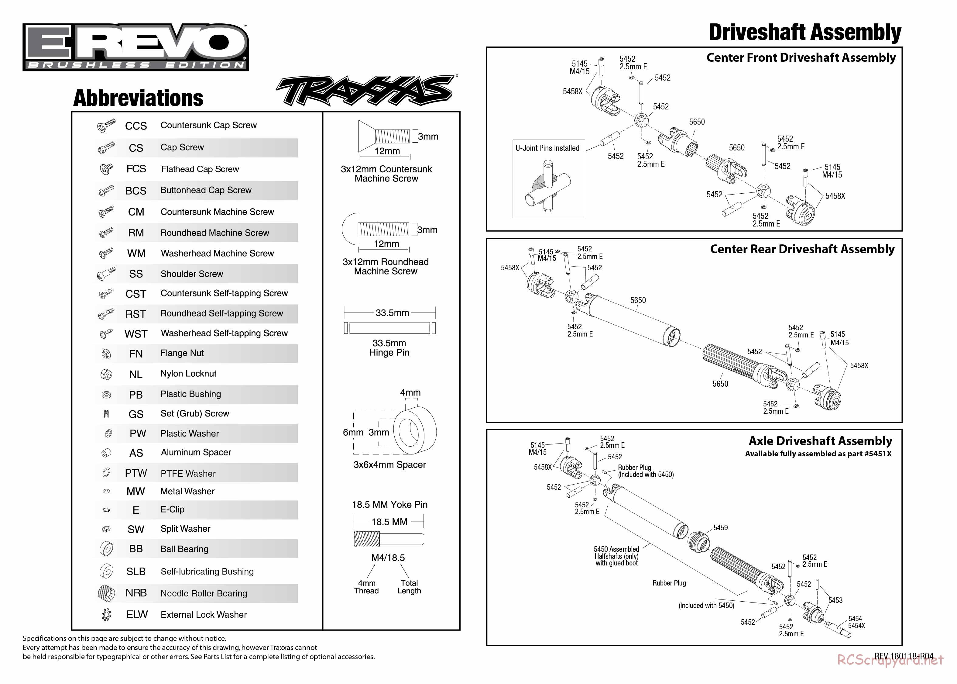 Traxxas - E-Revo Brushless TSM (2016) - Exploded Views - Page 5