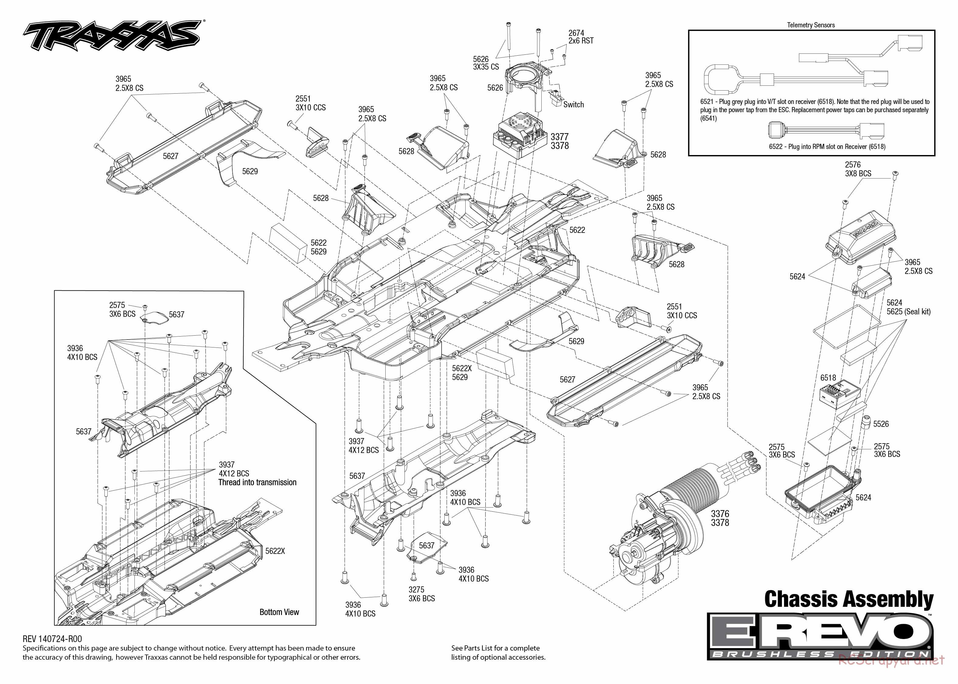 Traxxas - E-Revo Brushless (2015) - Exploded Views - Page 1