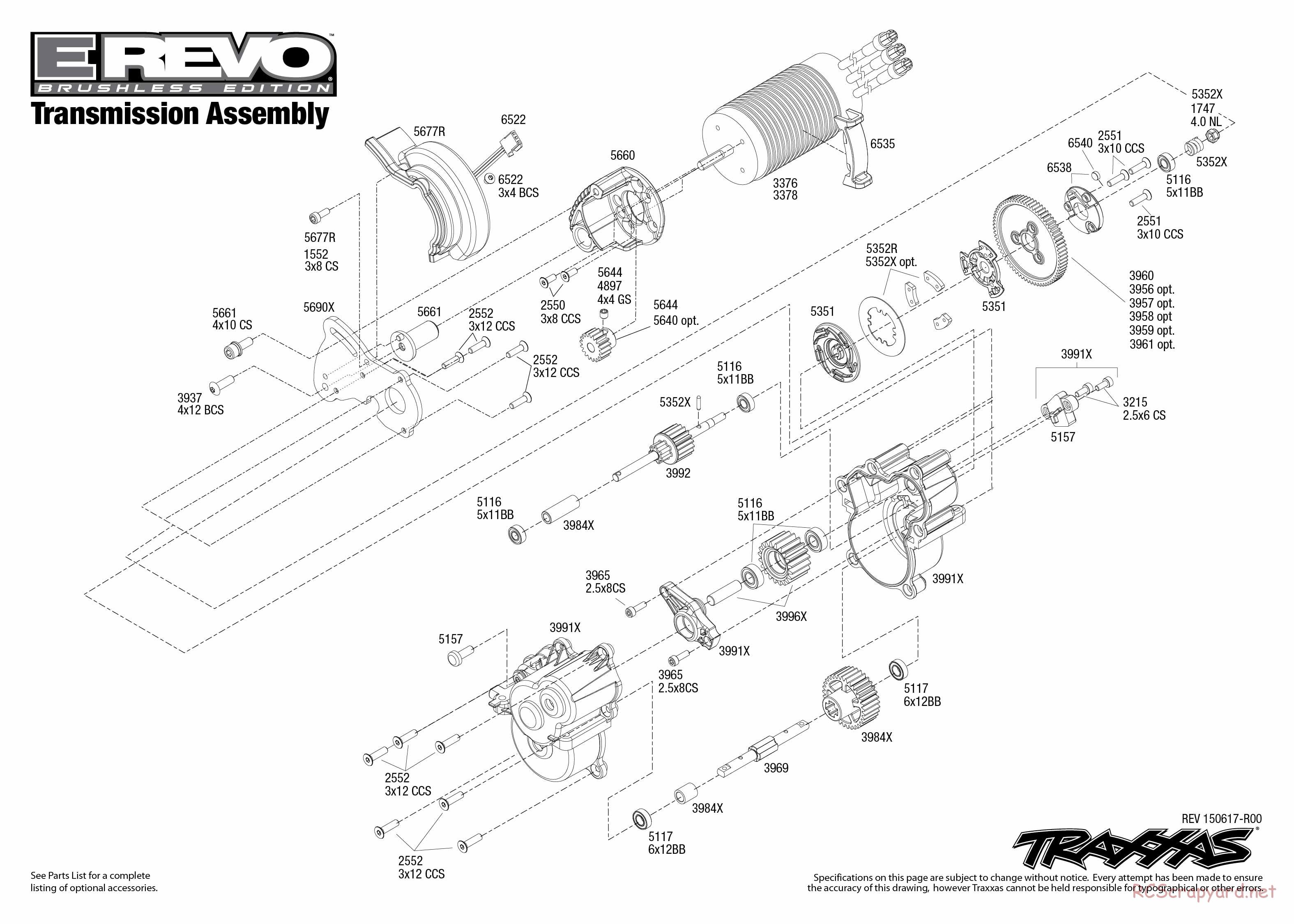 Traxxas - E-Revo Brushless TSM - Exploded Views - Page 4