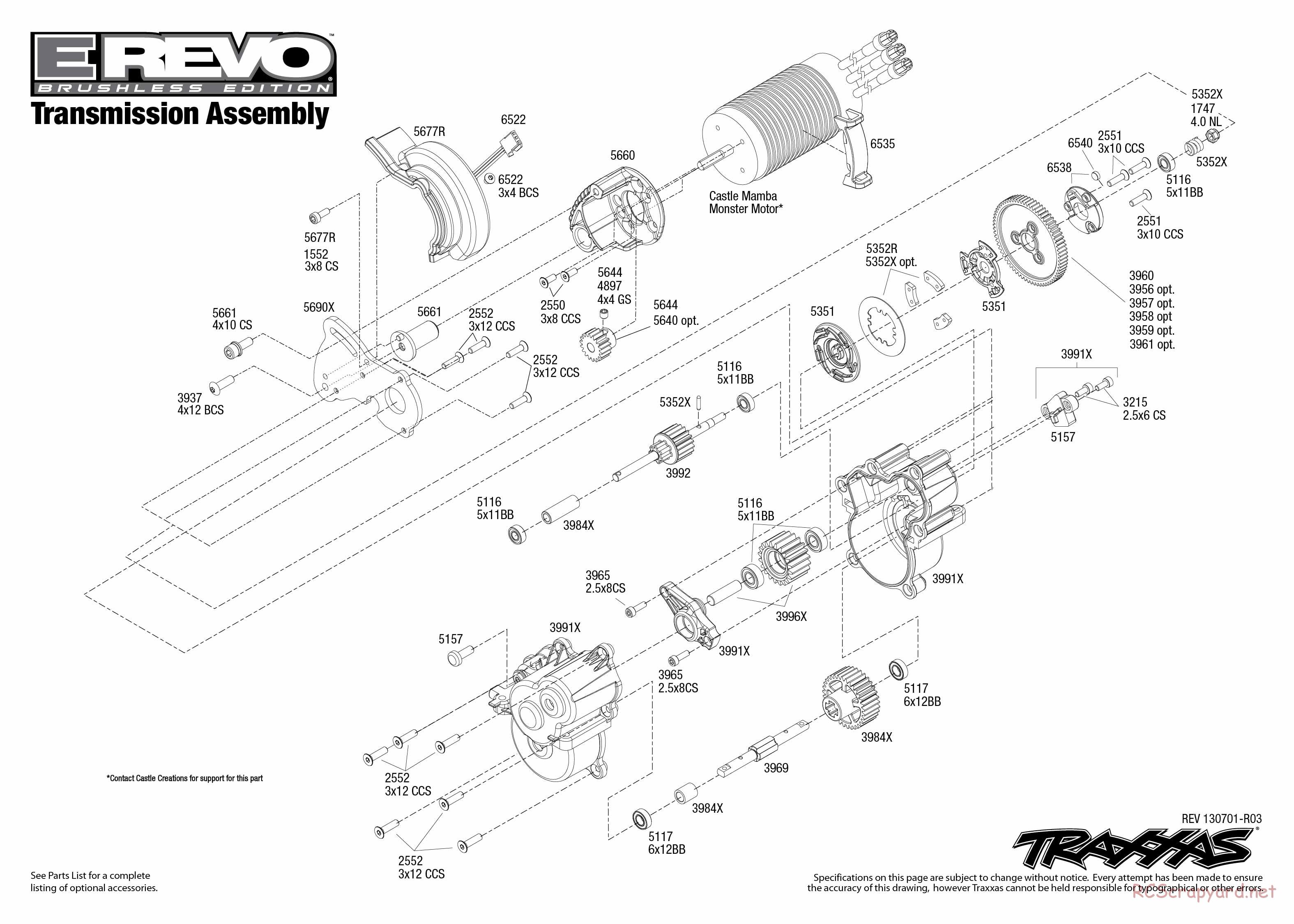 Traxxas - E-Revo Brushless (2012) - Exploded Views - Page 3