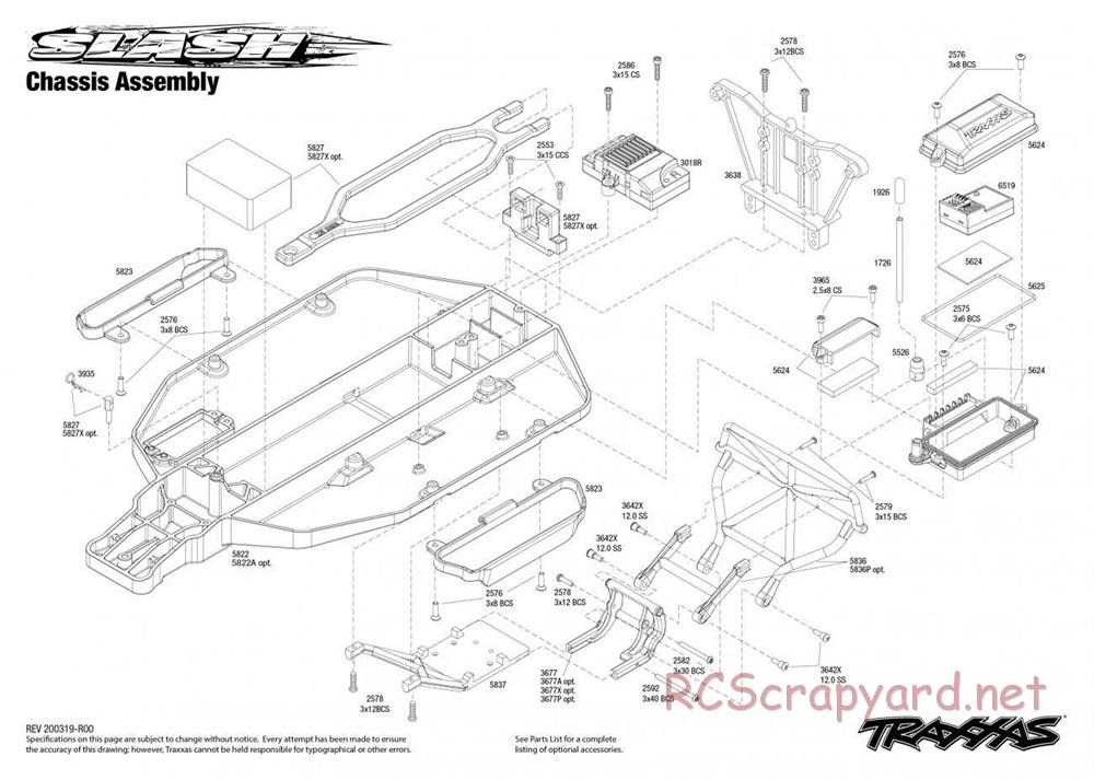 Traxxas - Slash 2WD - Exploded Views - Page 1