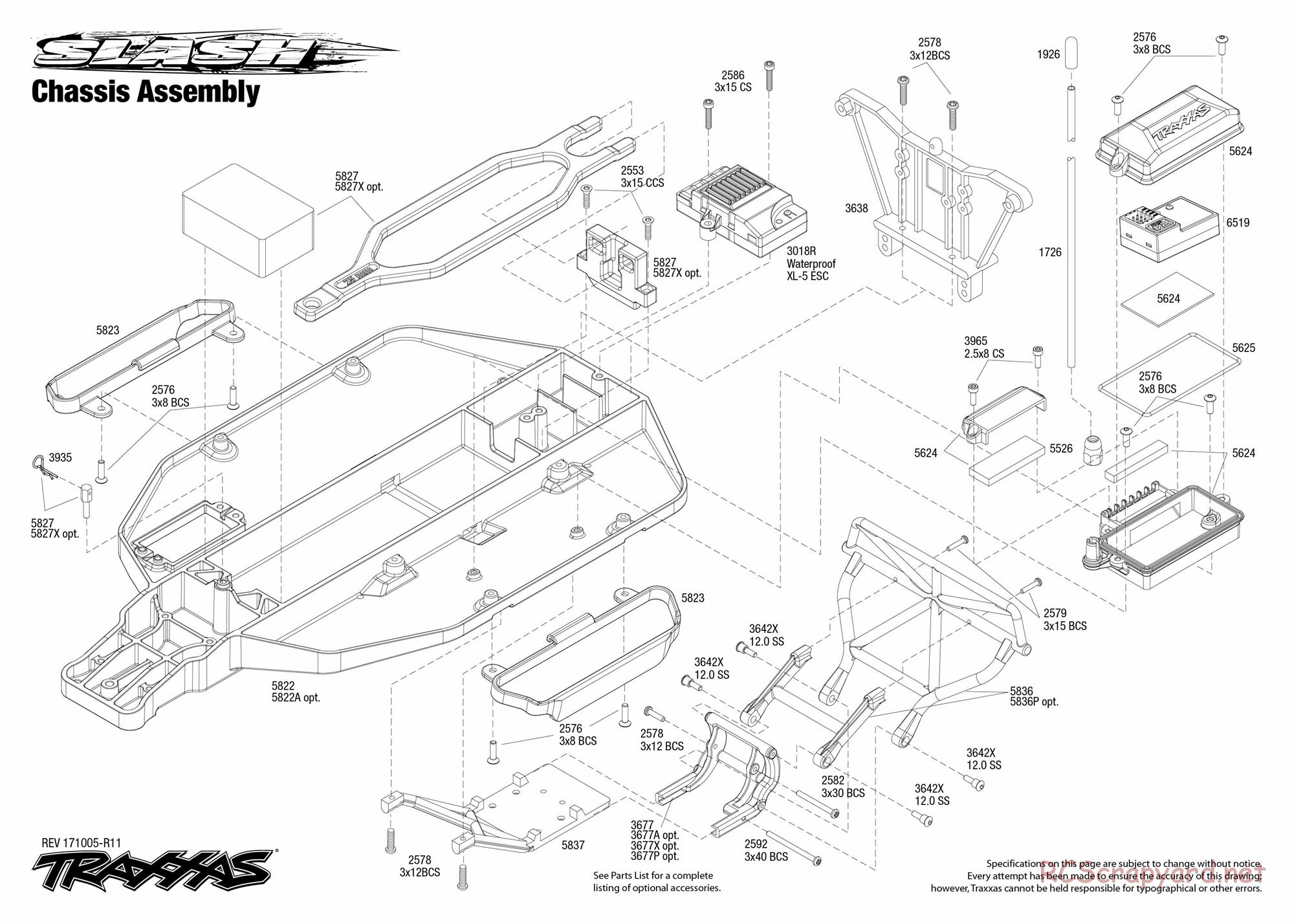 Traxxas - Slash 2WD (2012) - Exploded Views - Page 1