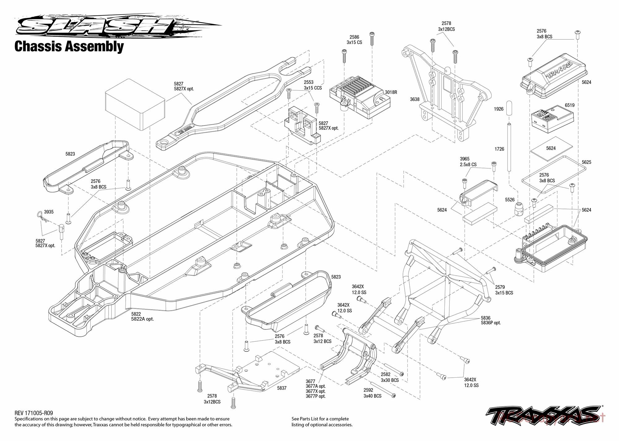 Traxxas - Slash 2WD - Exploded Views - Page 1