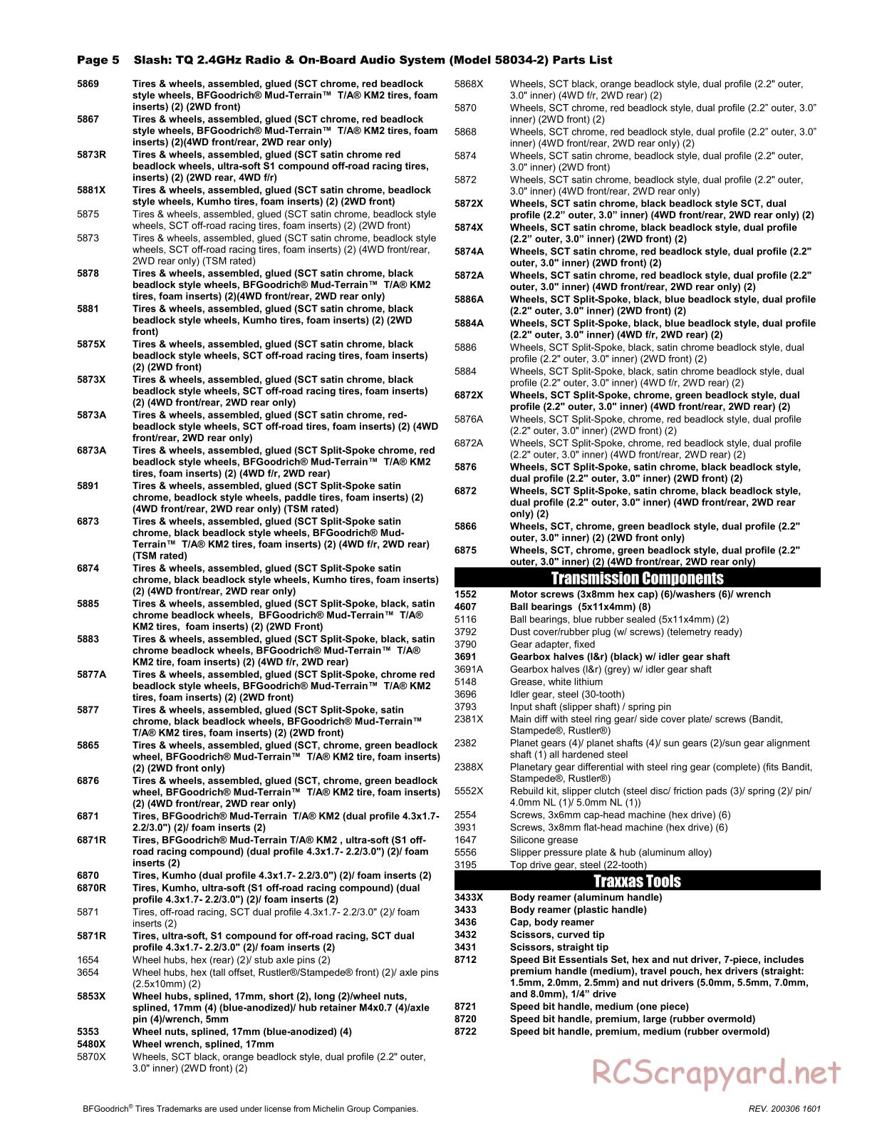Traxxas - Slash OBA 2WD - Parts List - Page 5