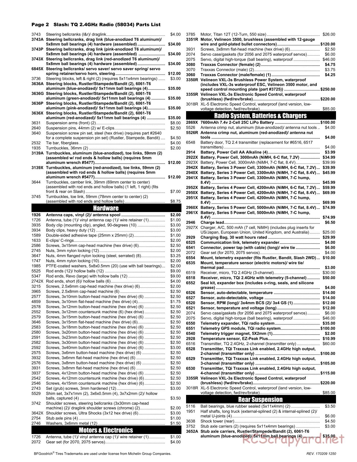 Traxxas - Slash 2WD - Parts List - Page 2