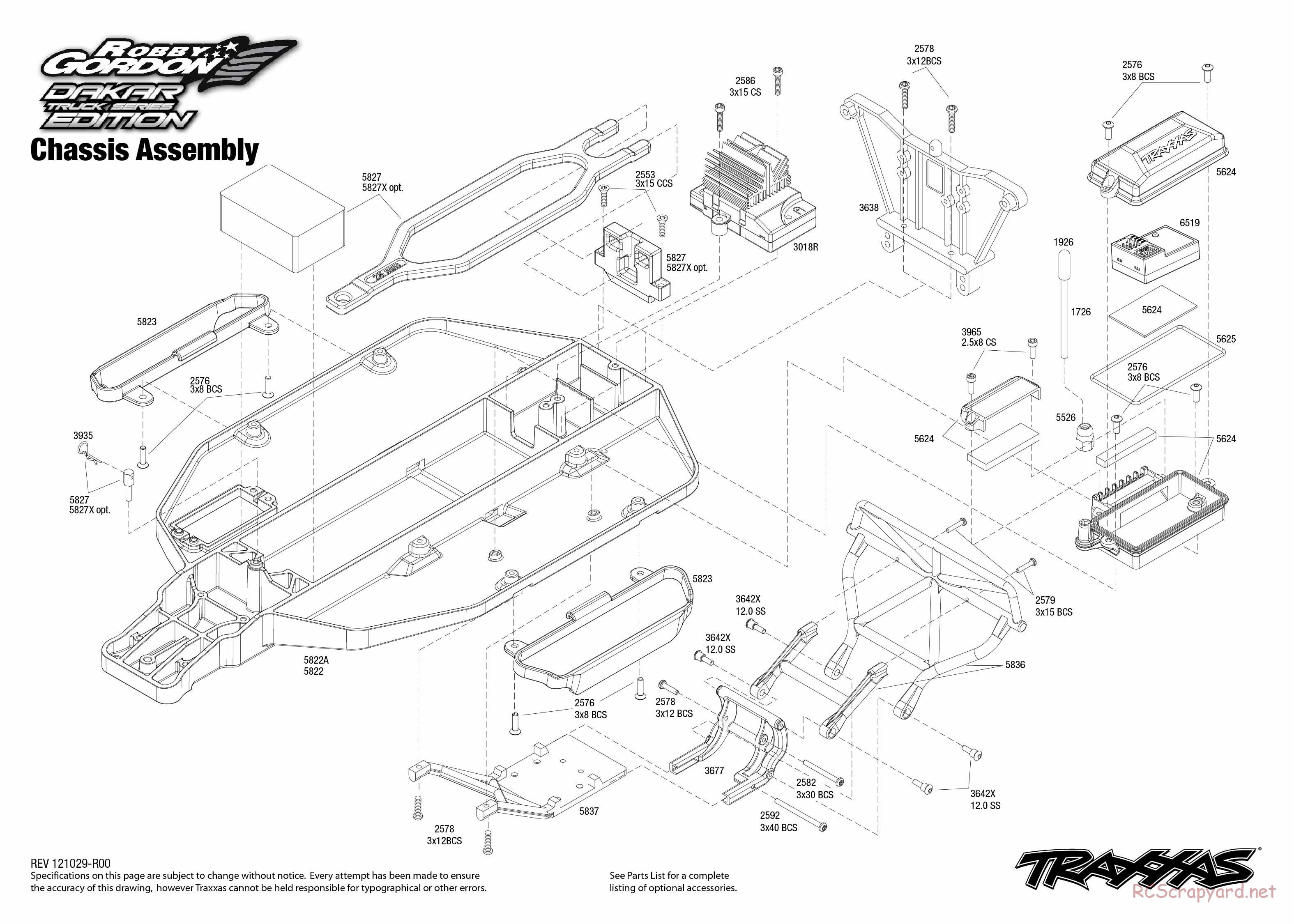 Traxxas - Slash 2WD Robby Gordon Dakar Ed (2012) - Exploded Views - Page 1