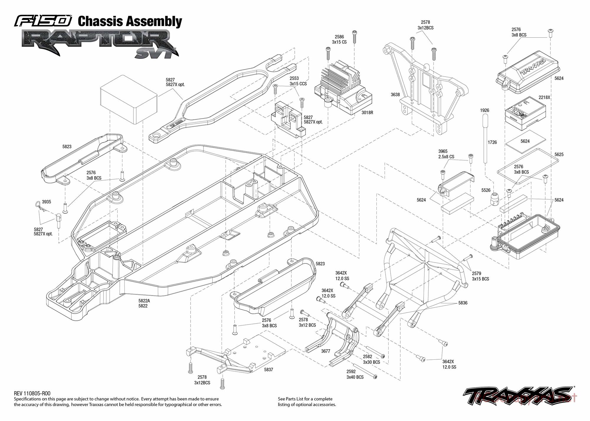 Traxxas - Ford F-150 SVT Raptor (2011) - Exploded Views - Page 1