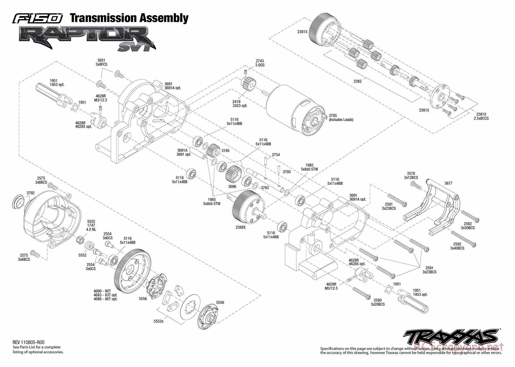 Traxxas - Ford F-150 SVT Raptor (2011) - Exploded Views - Page 4