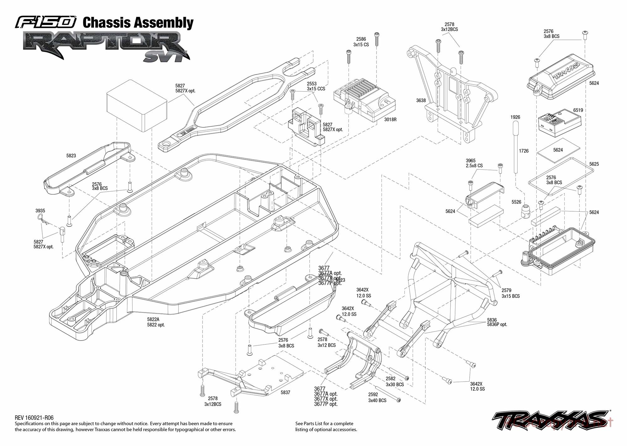 Traxxas - Ford F-150 SVT Raptor (2015) - Exploded Views - Page 1