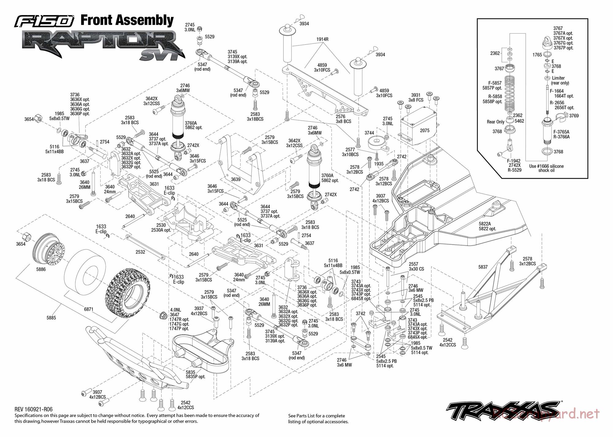 Traxxas - Ford F-150 SVT Raptor (2015) - Exploded Views - Page 2
