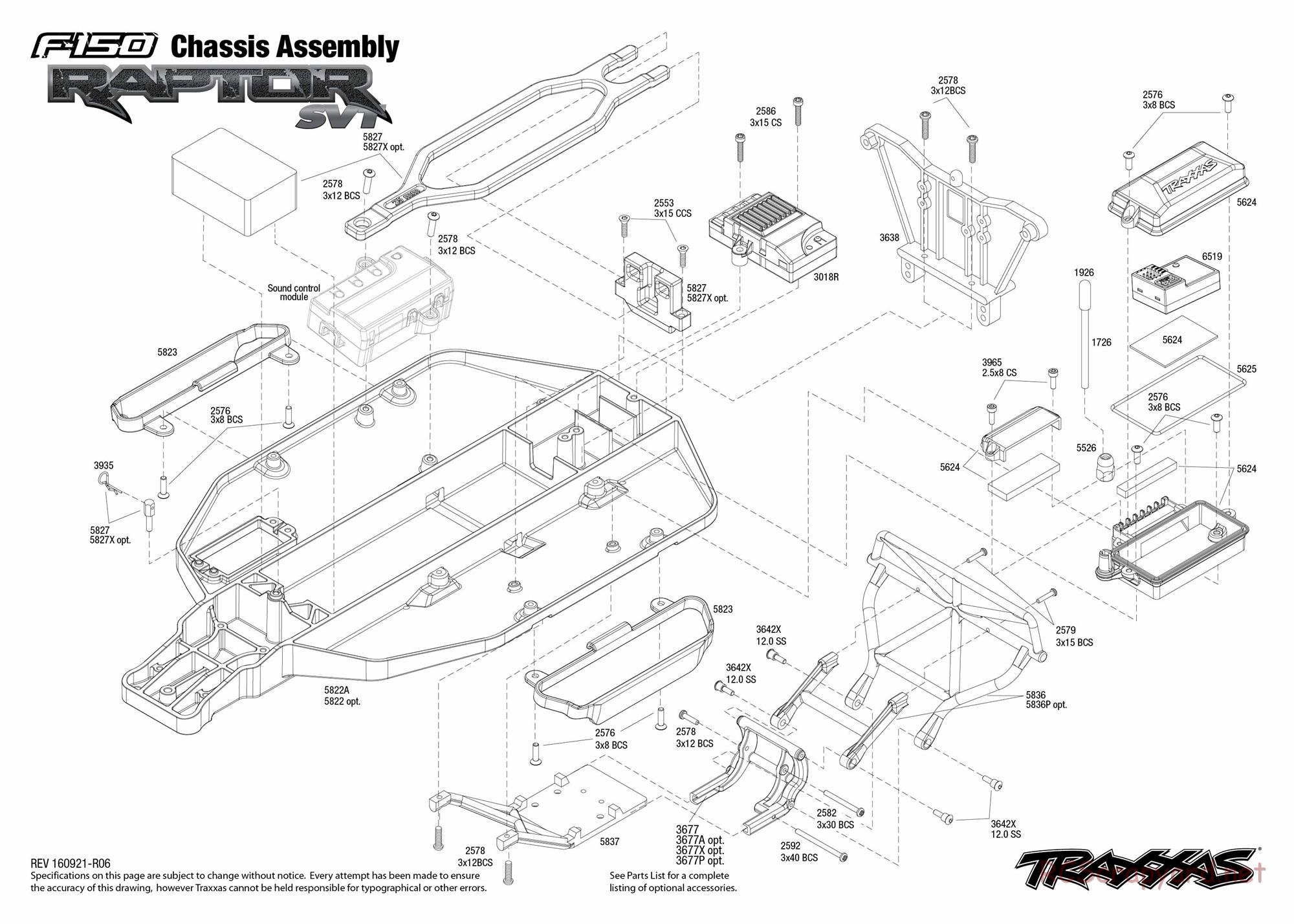 Traxxas - Ford F-150 SVT Raptor OBA (2015) - Exploded Views - Page 1