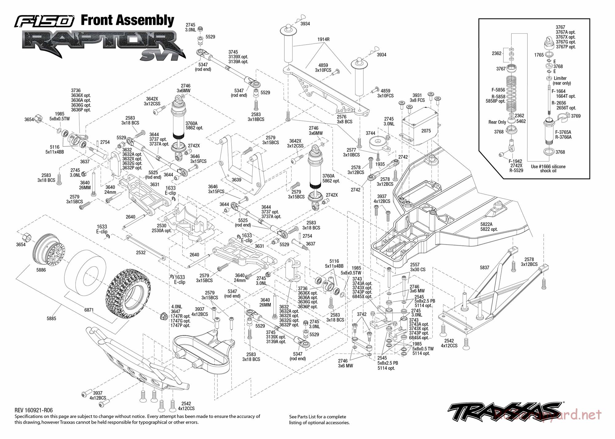 Traxxas - Ford F-150 SVT Raptor OBA (2015) - Exploded Views - Page 2