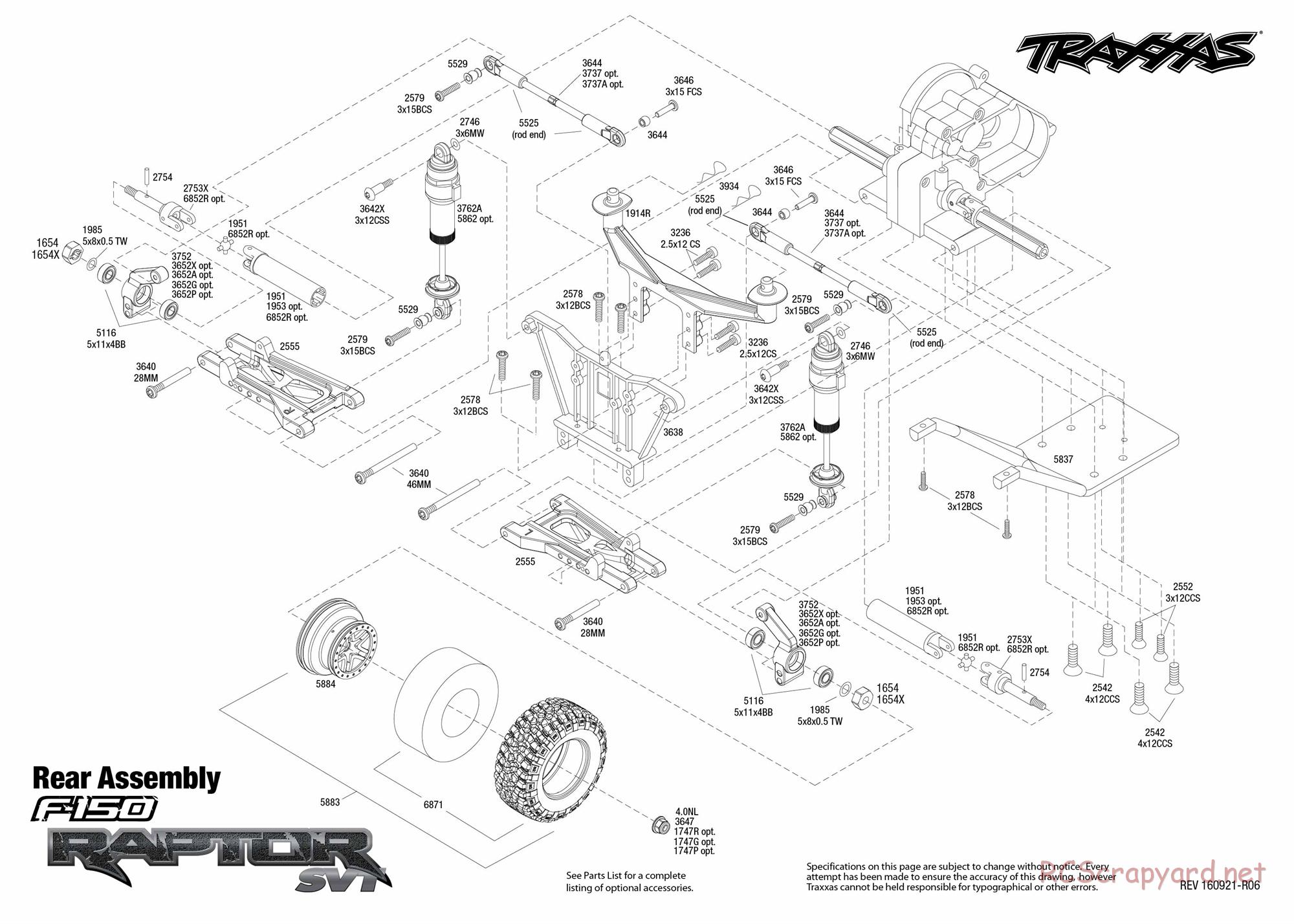 Traxxas - Ford F-150 SVT Raptor OBA (2015) - Exploded Views - Page 3