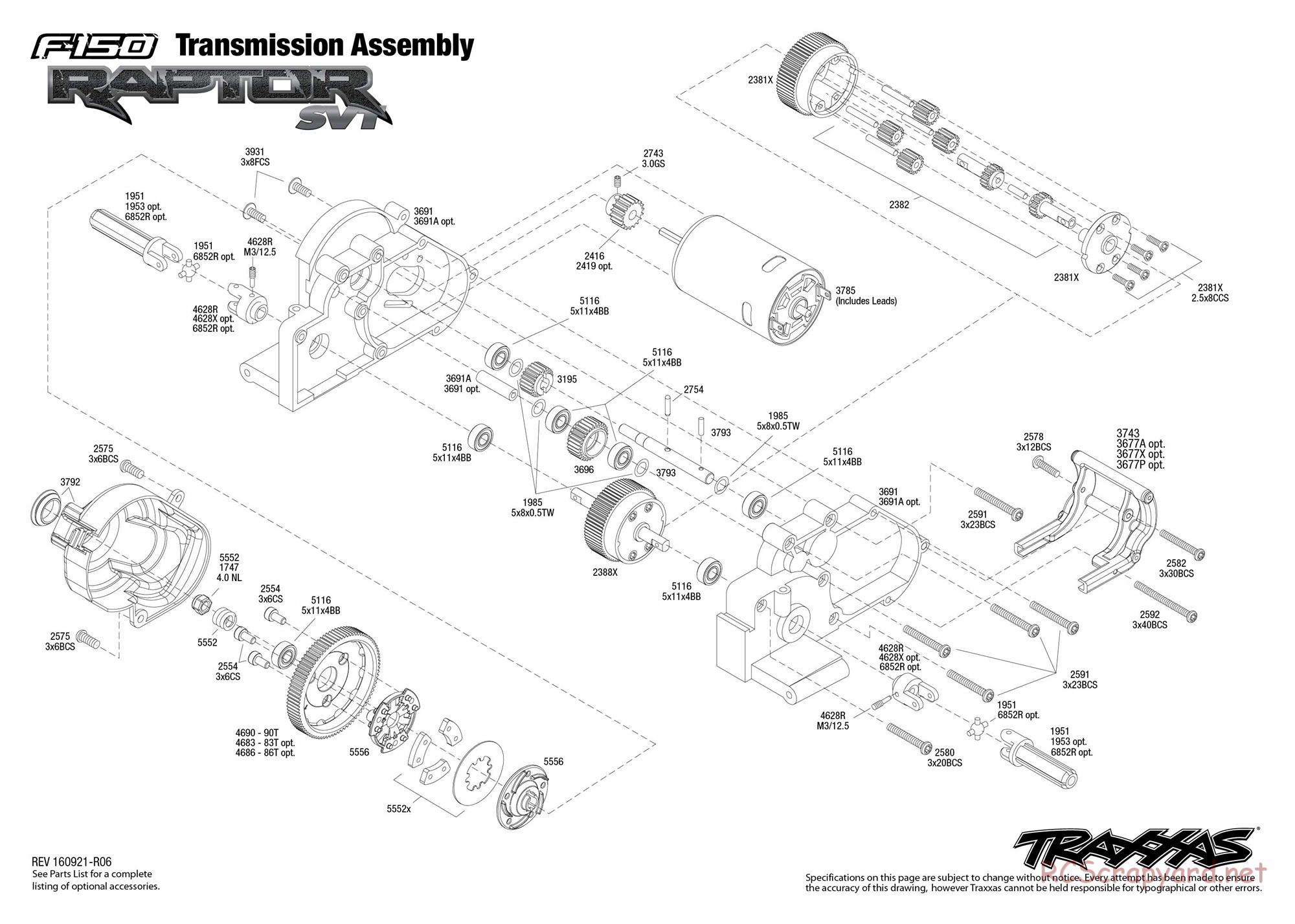 Traxxas - Ford F-150 SVT Raptor OBA (2015) - Exploded Views - Page 5