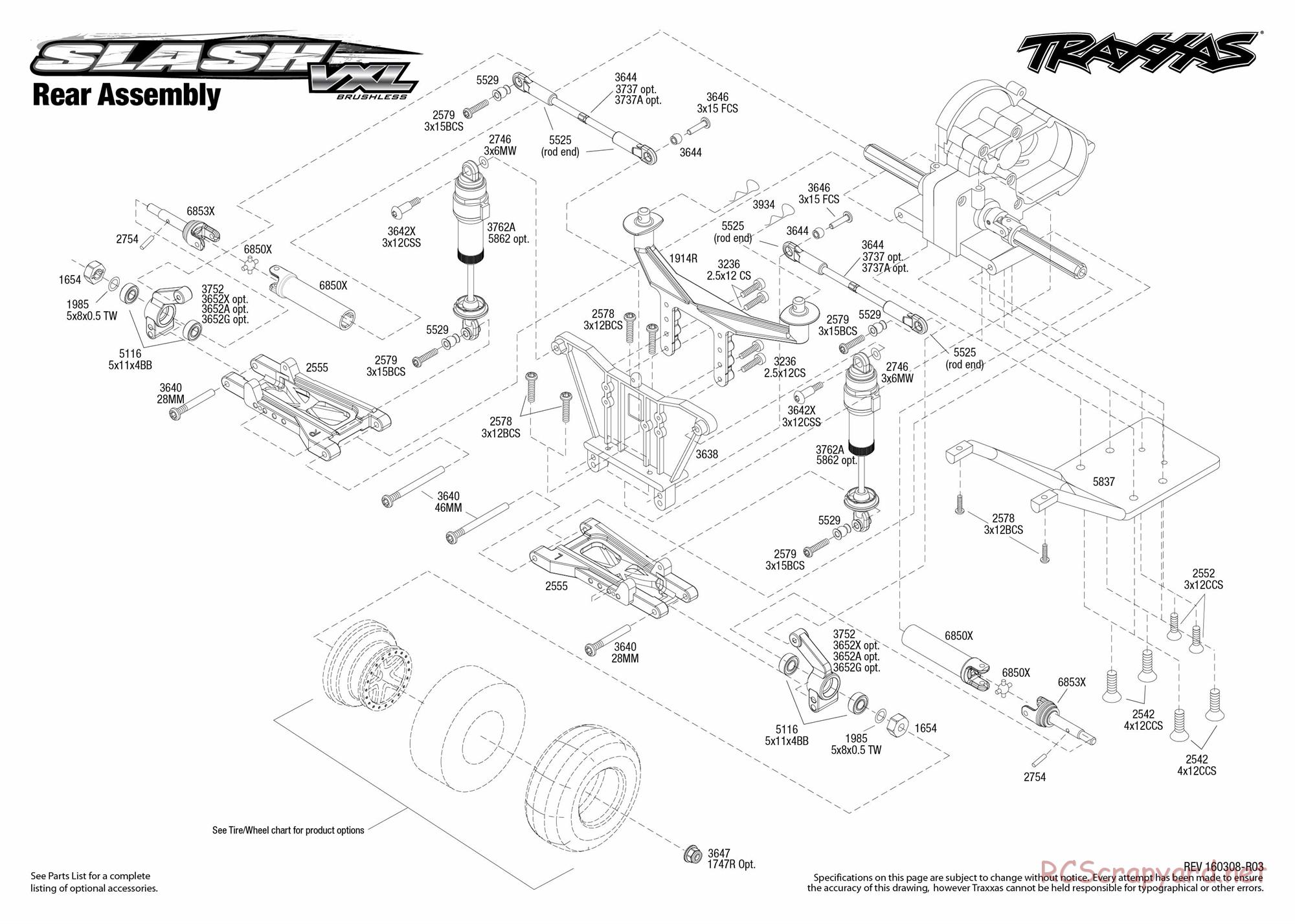 Traxxas - Slash 2WD VXL (2015) - Exploded Views - Page 3