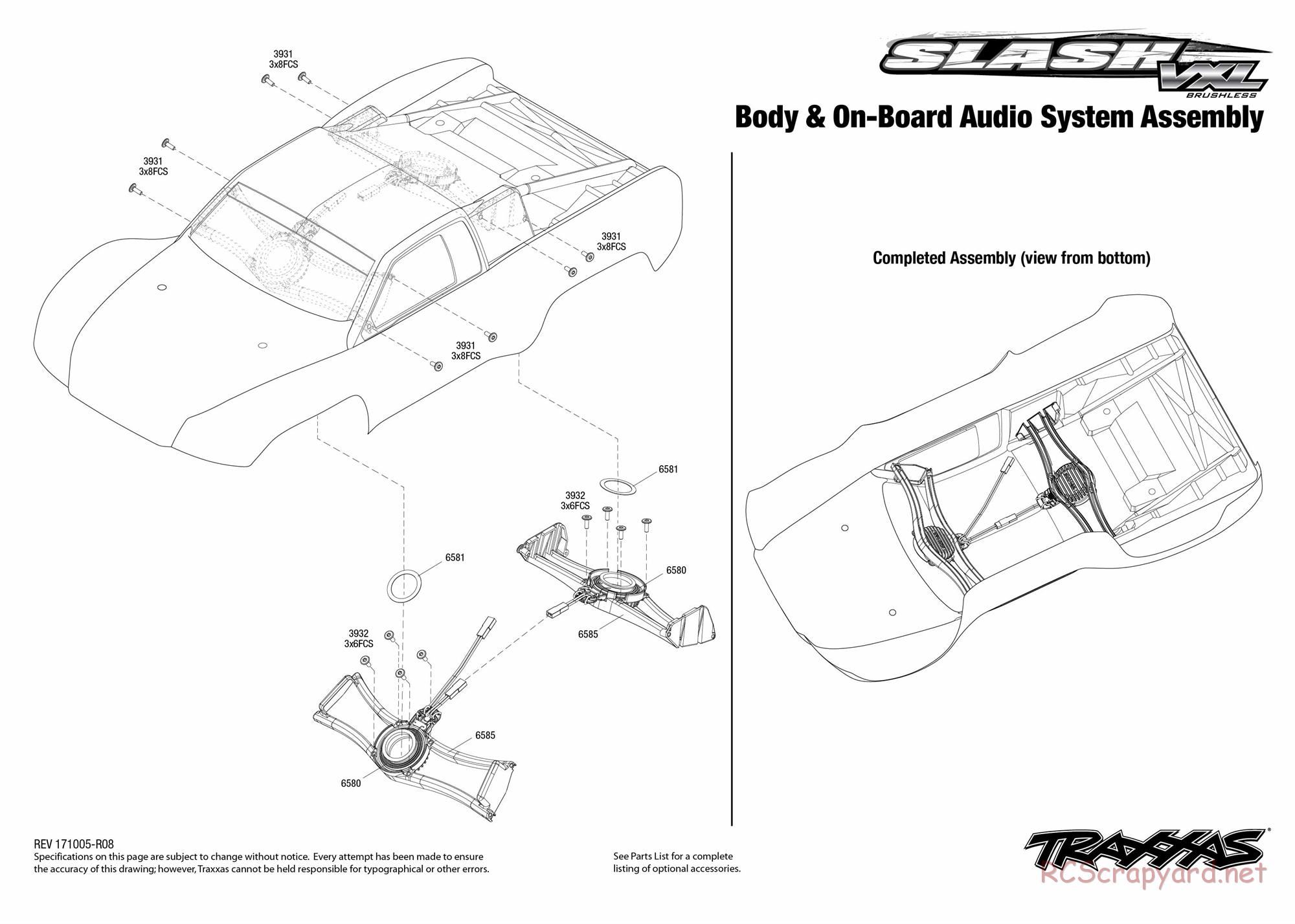 Traxxas - Slash 2WD VXL TSM OBA (2015) - Exploded Views - Page 1