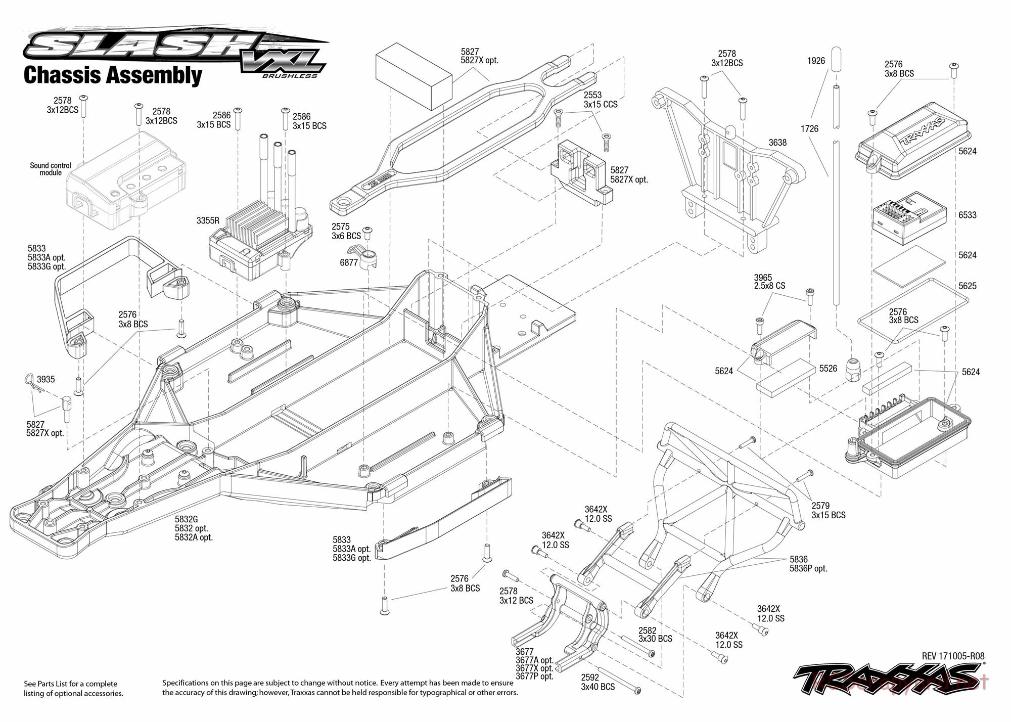 Traxxas - Slash 2WD VXL TSM OBA (2015) - Exploded Views - Page 2