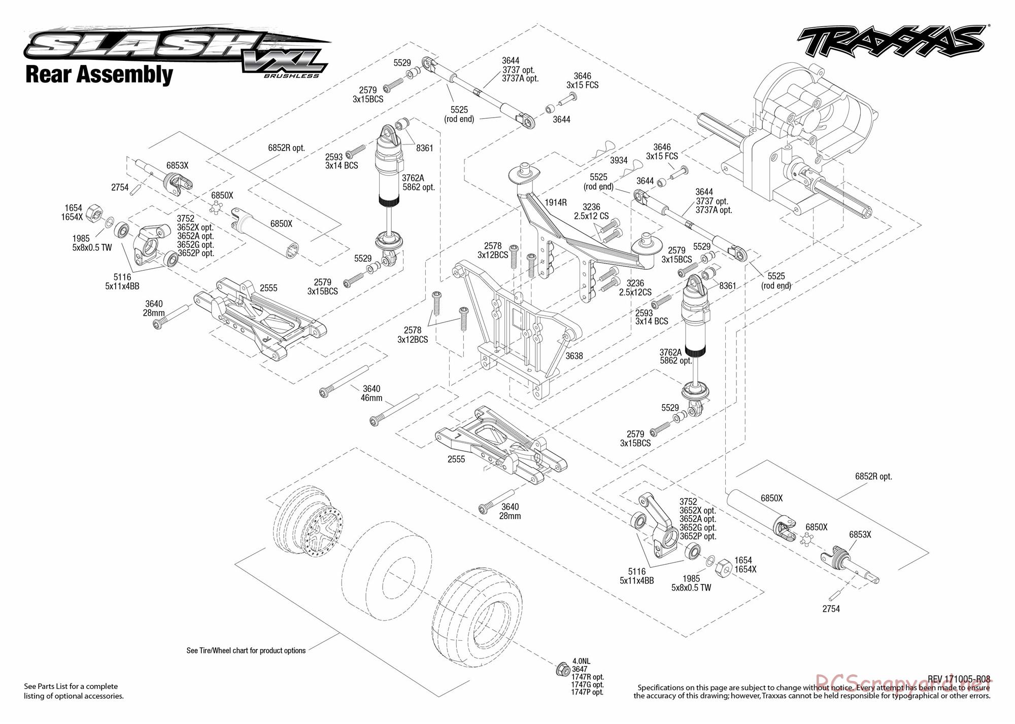 Traxxas - Slash 2WD VXL TSM OBA (2015) - Exploded Views - Page 4