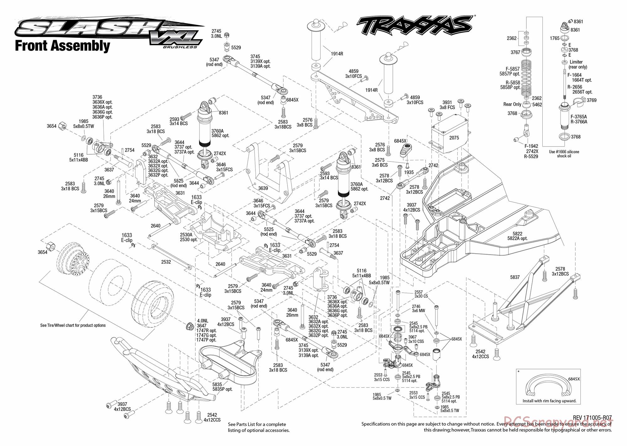 Traxxas - Slash 2WD VXL TSM (2015) - Exploded Views - Page 2