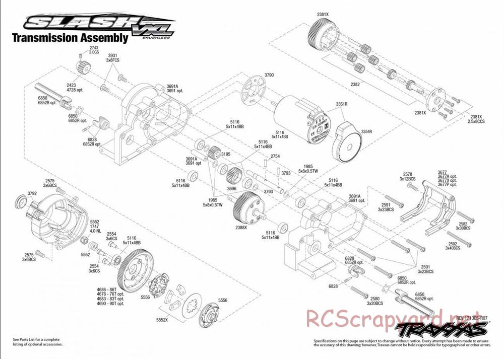 Traxxas - Slash VXL TSM 2WD - Exploded Views - Page 4