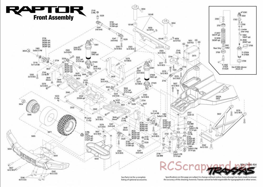 Traxxas - 2017 Ford F-150 Raptor - Exploded Views - Page 2