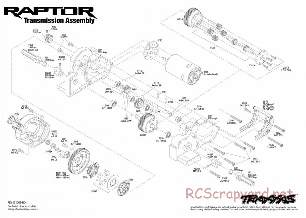 Traxxas - 2017 Ford F-150 Raptor - Exploded Views - Page 5