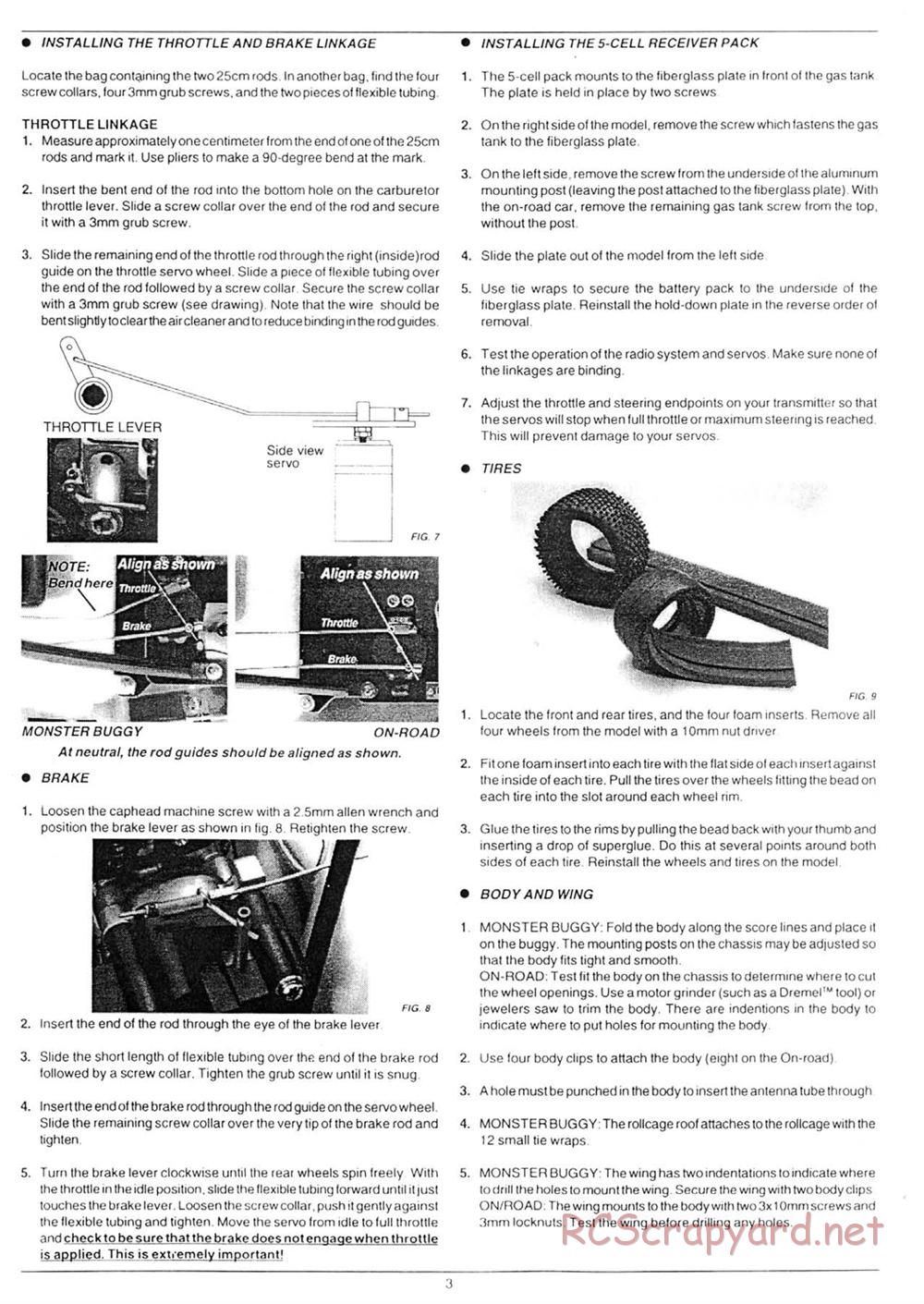 Traxxas - Monster Buggy (Gas Buggy) (1993) - Manual - Page 3
