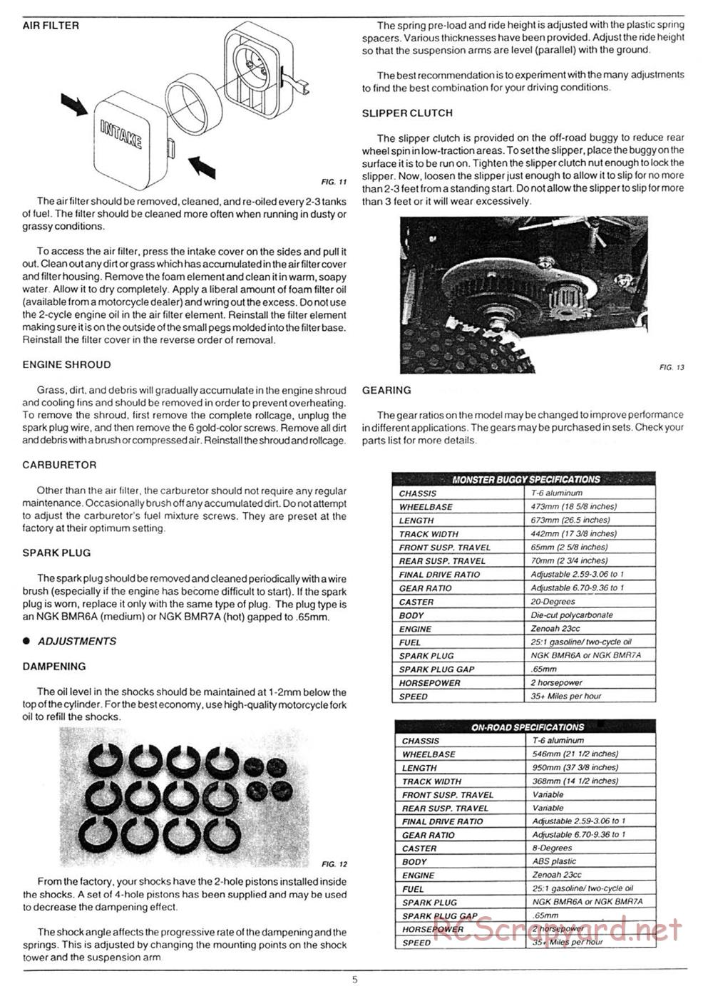 Traxxas - Monster Buggy (Gas Buggy) (1993) - Manual - Page 5