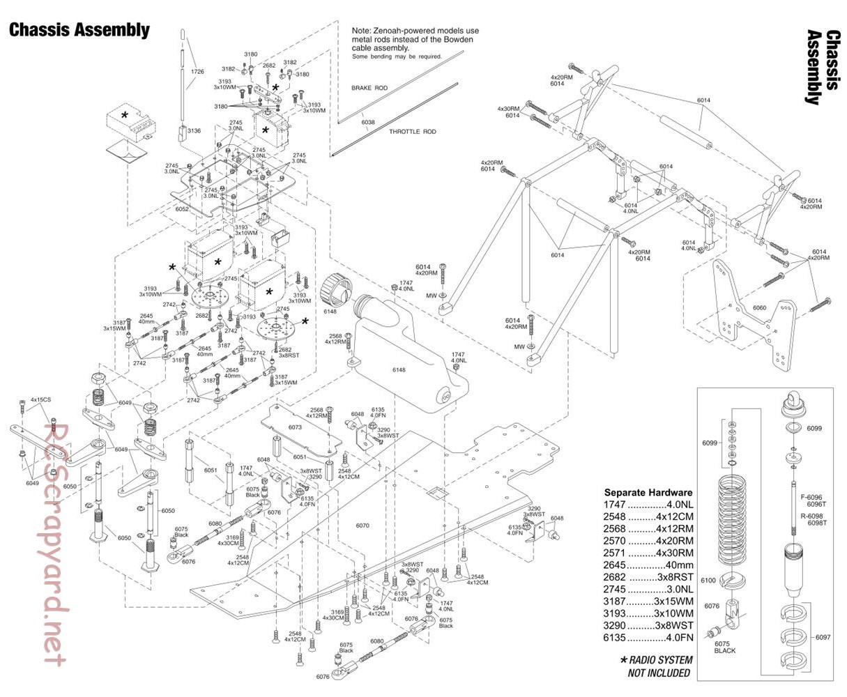 Traxxas - Monster Buggy (Gas Buggy) (1993) - Exploded Views - Page 1