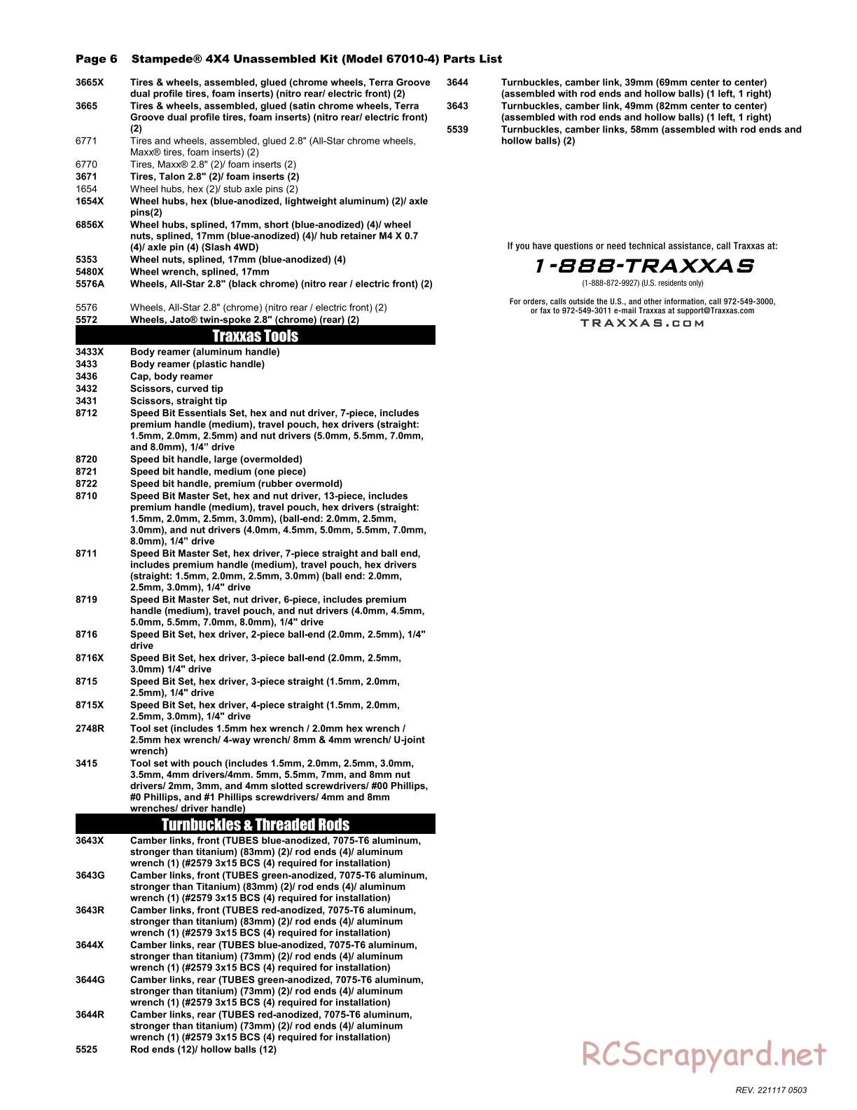 Traxxas - Stampede 4x4 (2019) - Parts List - Page 6
