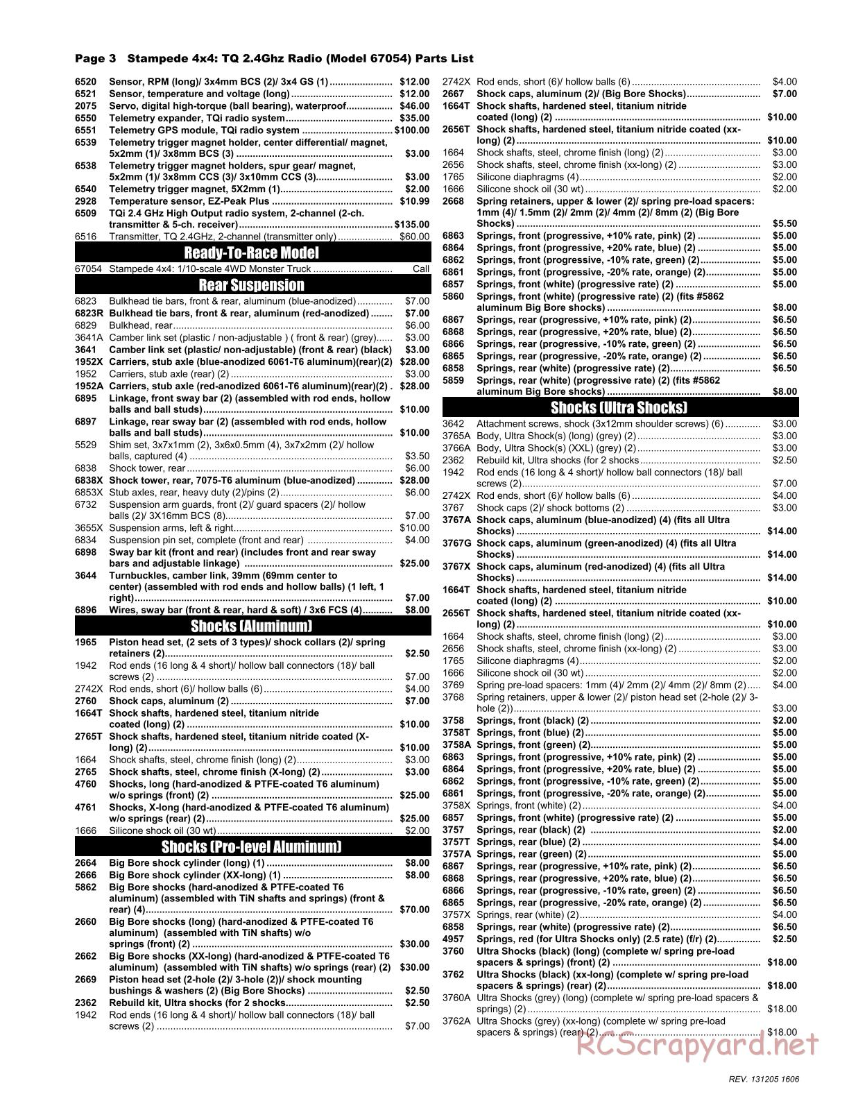 Traxxas - Stampede 4x4 (2013) - Parts List - Page 3