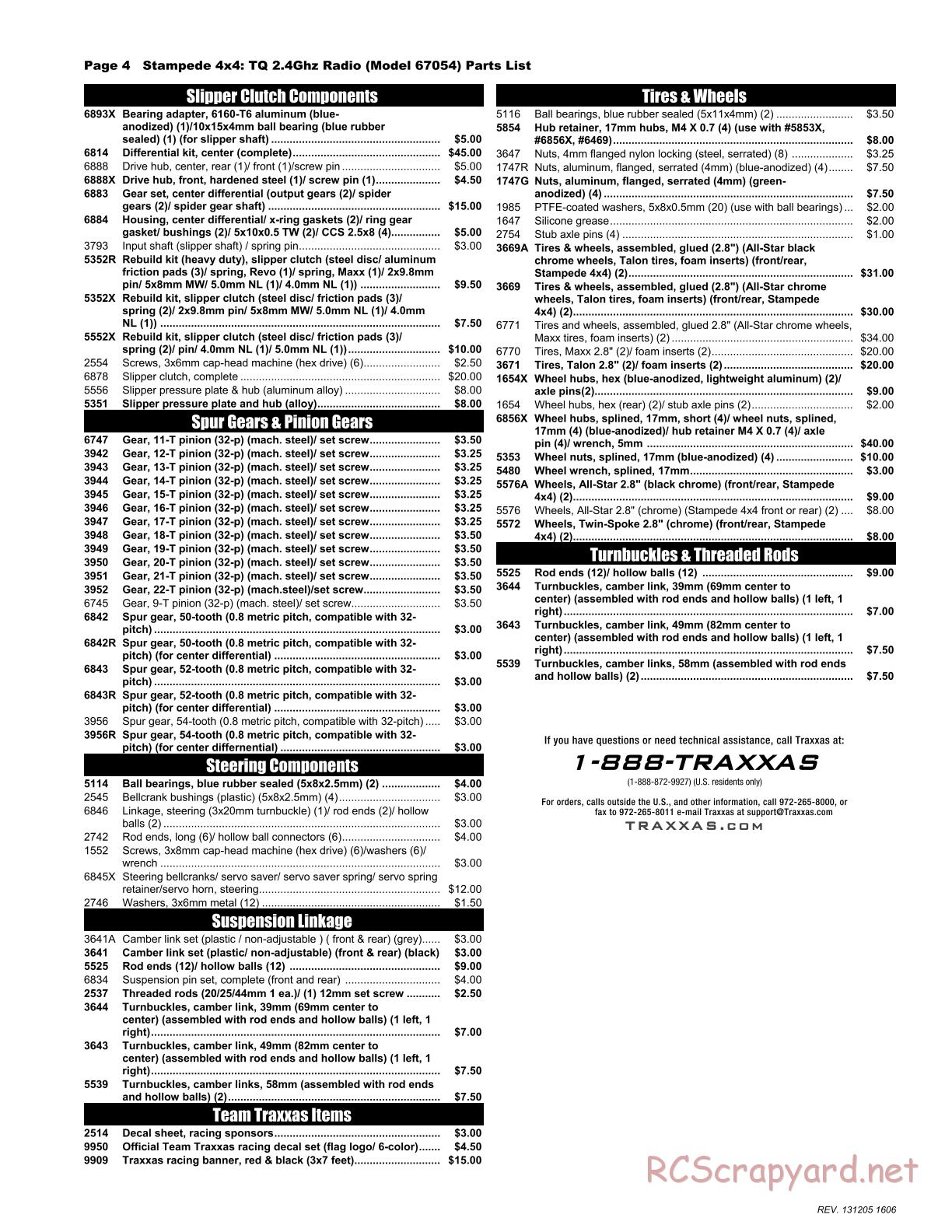 Traxxas - Stampede 4x4 (2013) - Parts List - Page 4