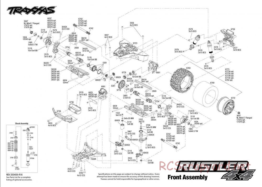 Traxxas - Rustler 4x4 XL-5 - Exploded Views - Page 2