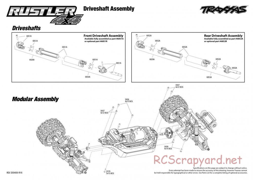 Traxxas - Rustler 4x4 XL-5 - Exploded Views - Page 6