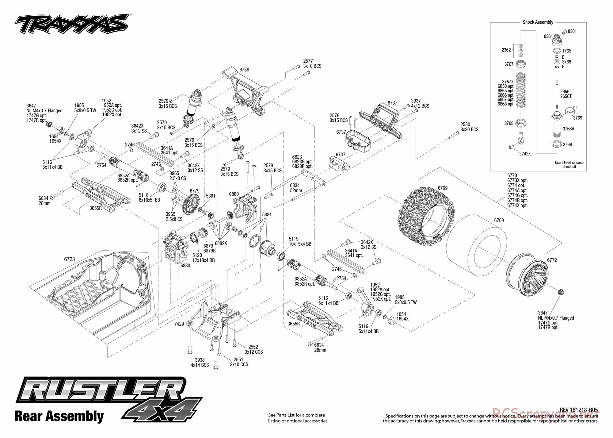 Traxxas - Rustler 4x4 XL-5 (2018) - Exploded Views - Page 5