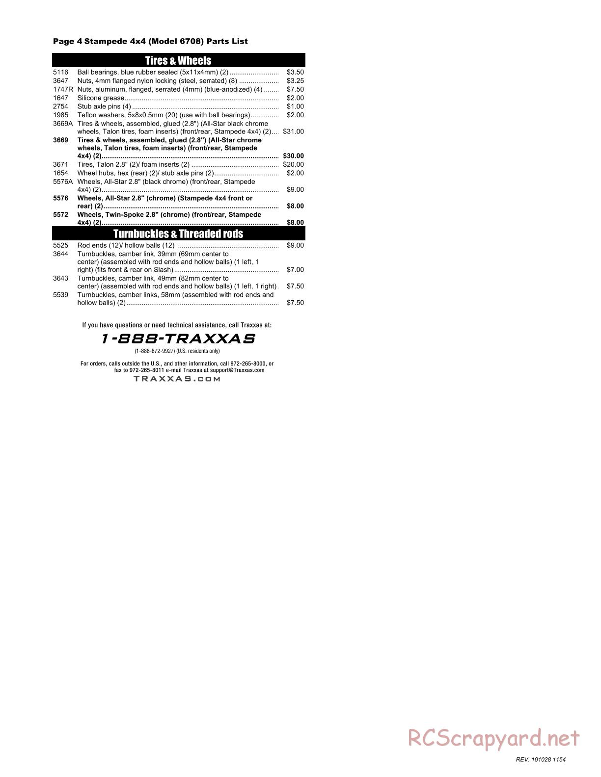 Traxxas - Stampede 4x4 VXL (2010) - Parts List - Page 4