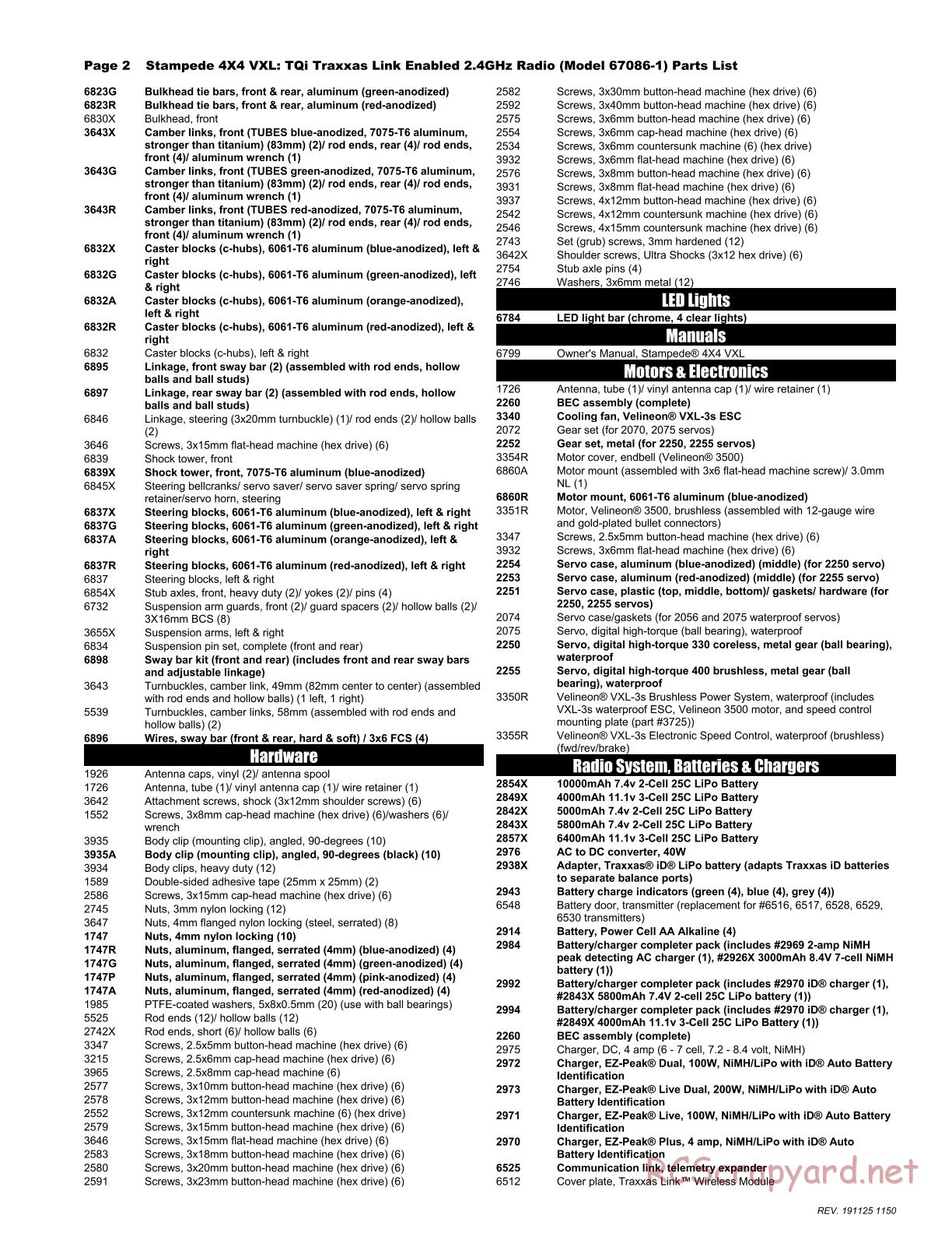 Traxxas - Stampede 4x4 VXL (2015) - Parts List - Page 2