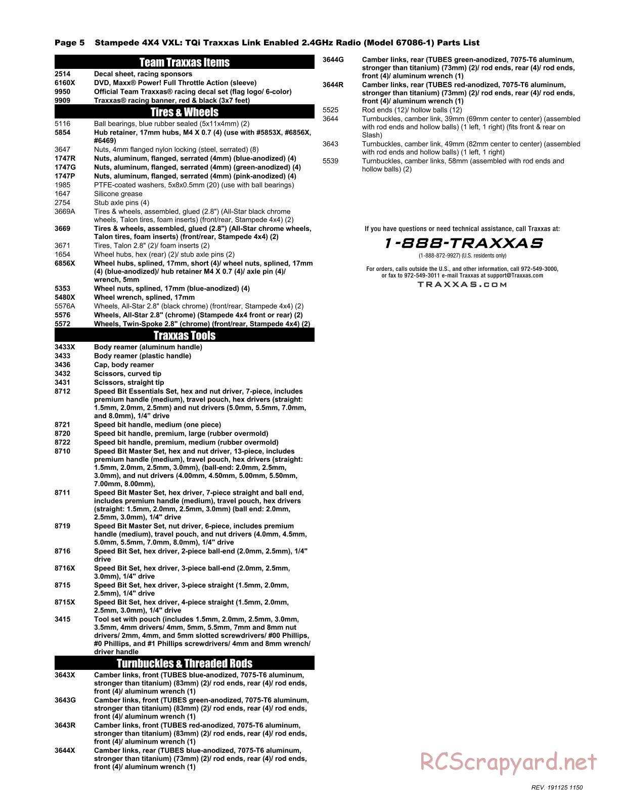 Traxxas - Stampede 4x4 VXL (2015) - Parts List - Page 5