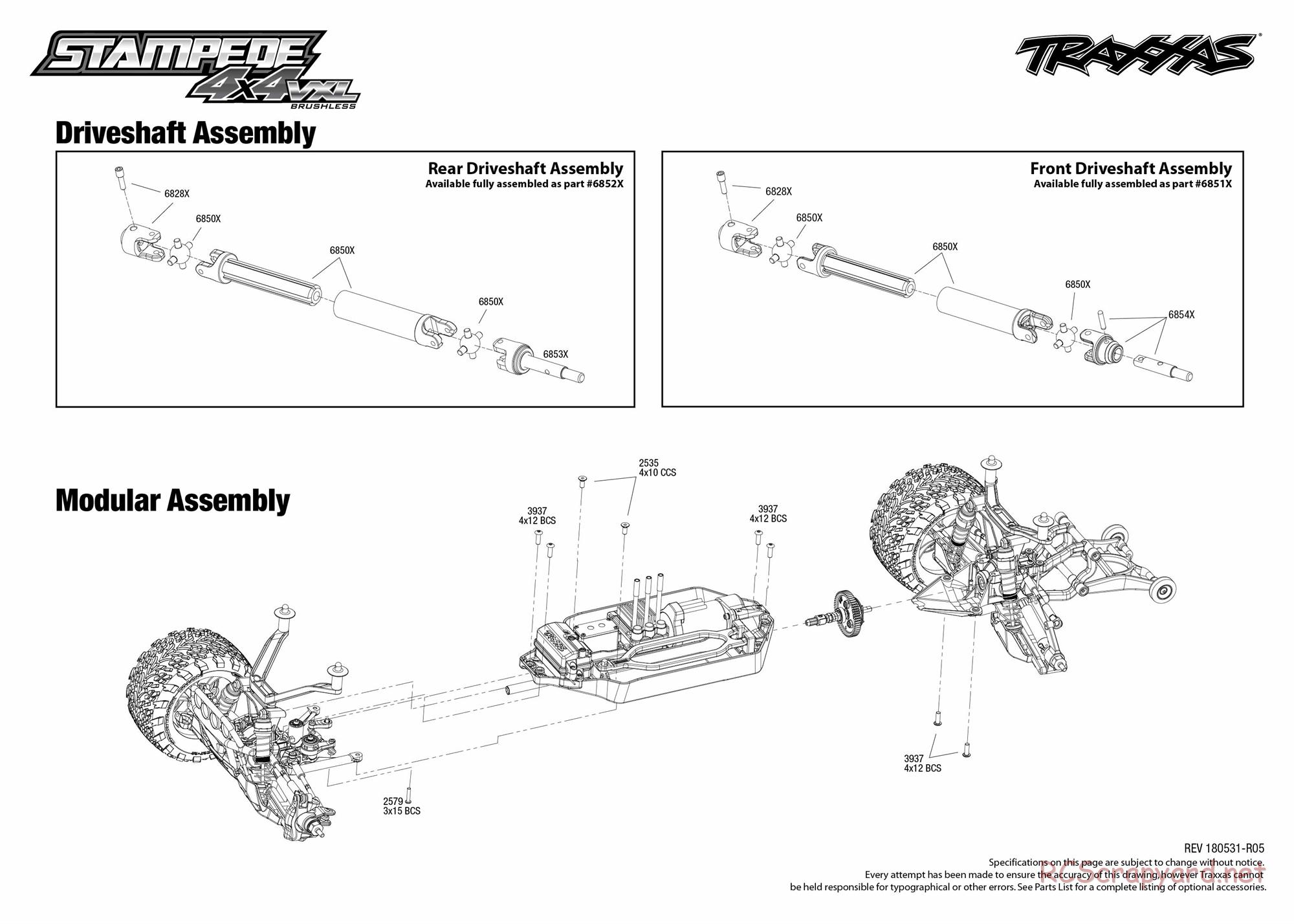 Traxxas - Stampede 4x4 VXL TSM (2015) - Exploded Views - Page 2