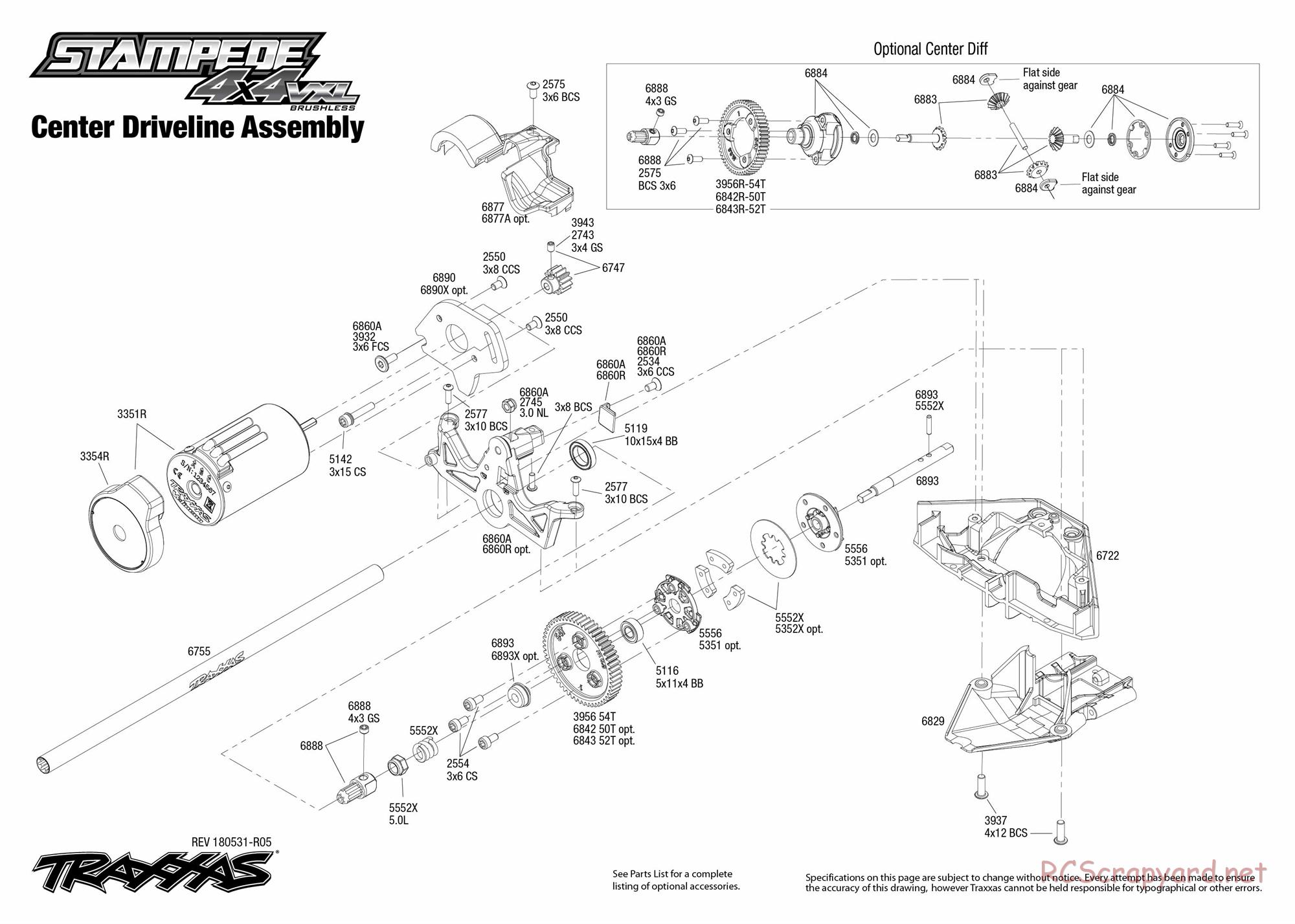 Traxxas - Stampede 4x4 VXL TSM (2015) - Exploded Views - Page 5