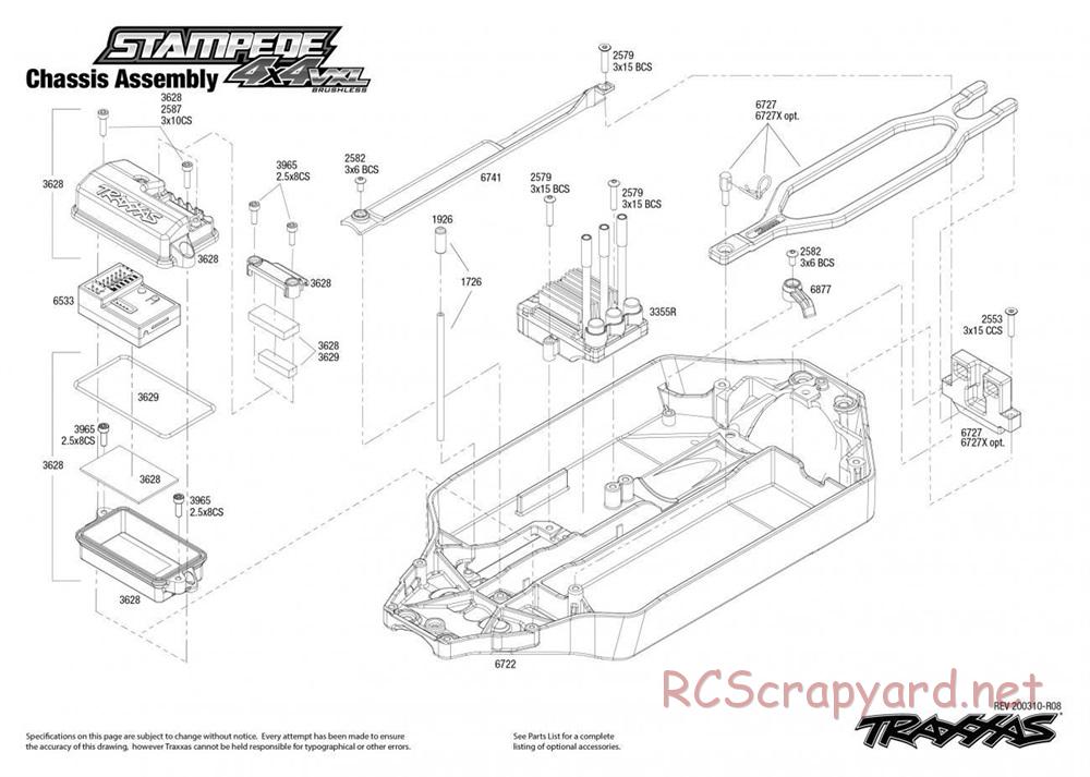 Traxxas - Stampede 4x4 VXL TSM - Exploded Views - Page 1
