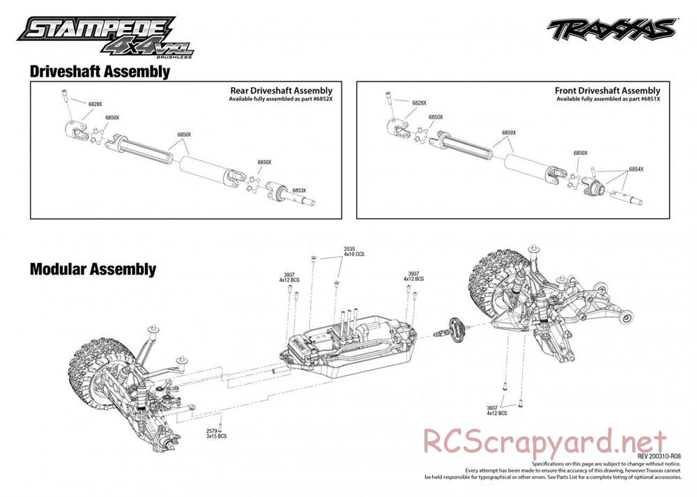 Traxxas - Stampede 4x4 VXL TSM - Exploded Views - Page 4