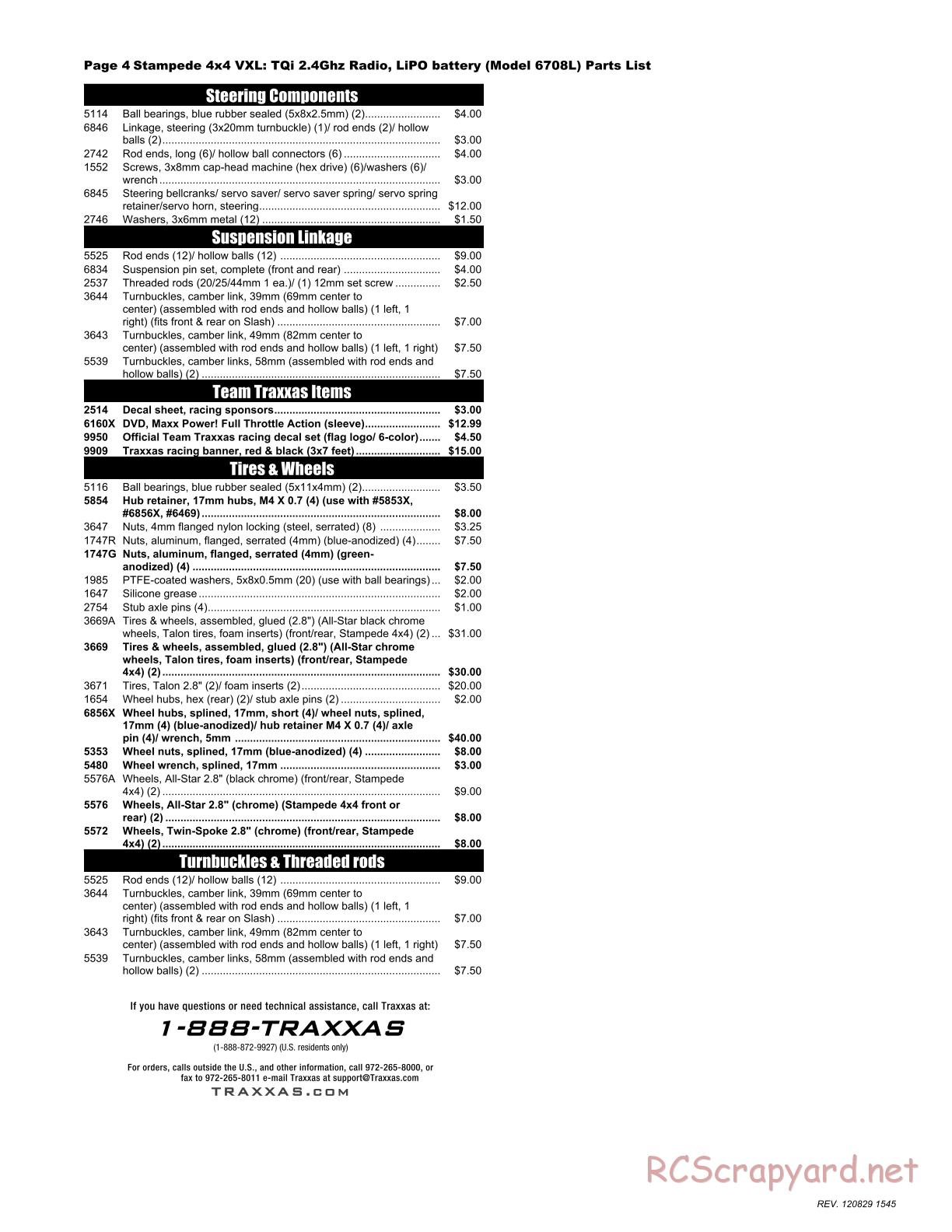 Traxxas - Stampede 4x4 VXL (2012) - Parts List - Page 4