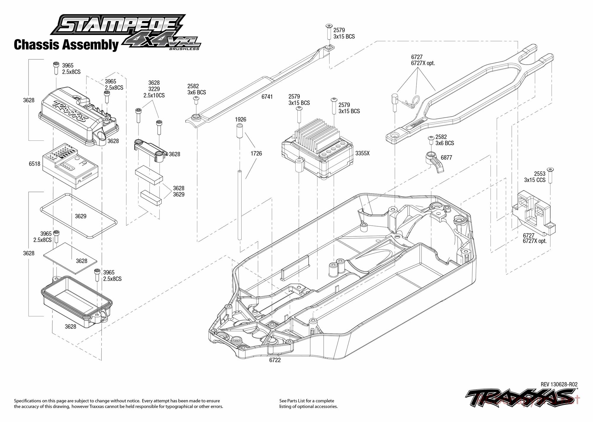 Traxxas - Stampede 4x4 VXL (2012) - Exploded Views - Page 1