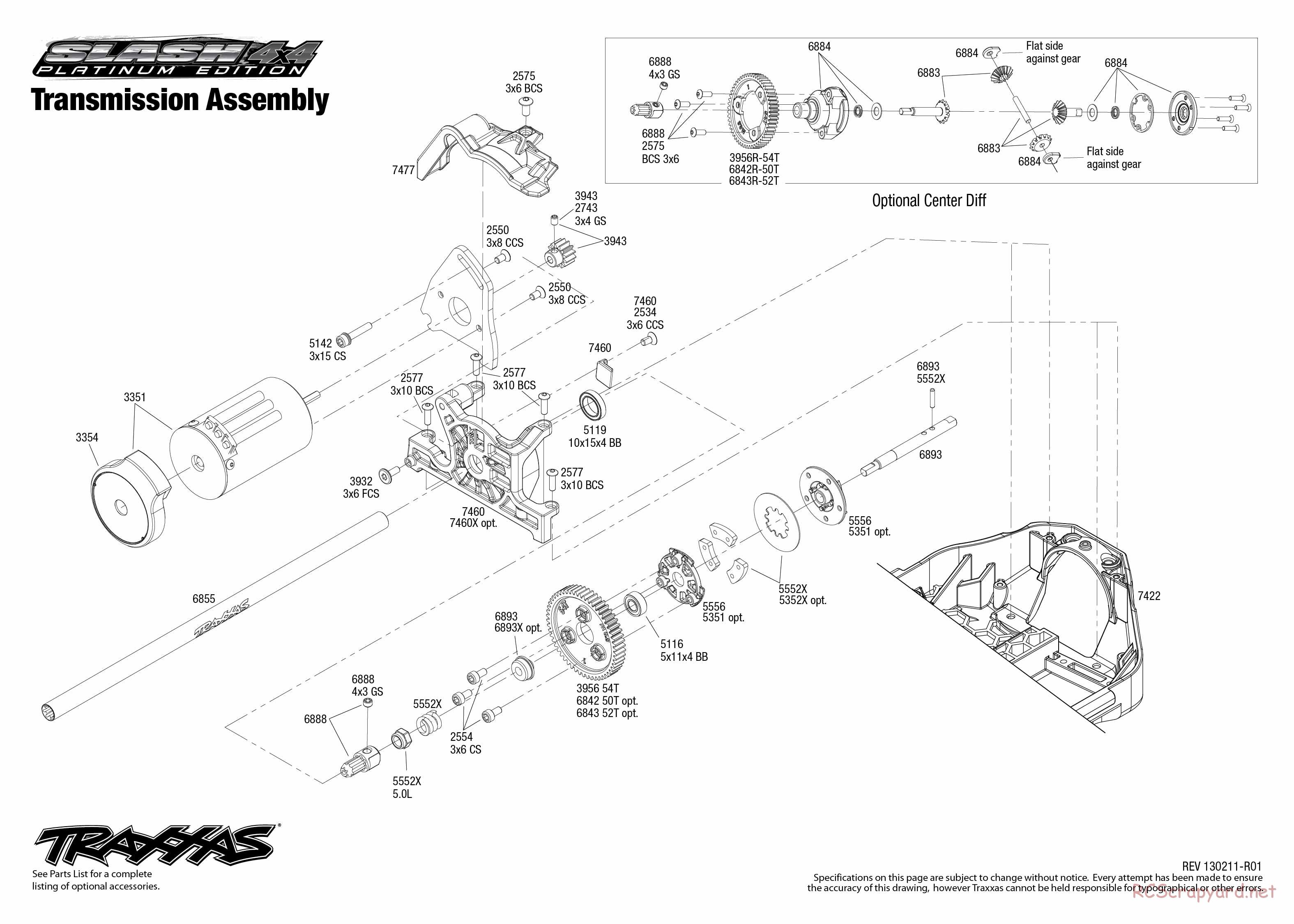 Traxxas - Slash 4x4 Platinum Ed (2012) - Exploded Views - Page 6