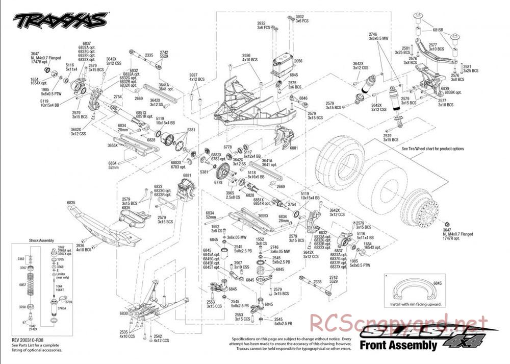 Traxxas - Slash 4x4 Brushed - Exploded Views - Page 2