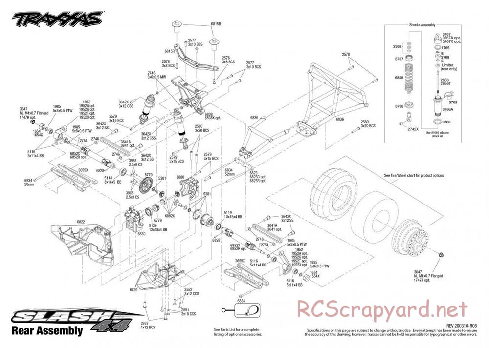 Traxxas - Slash 4x4 Brushed - Exploded Views - Page 3