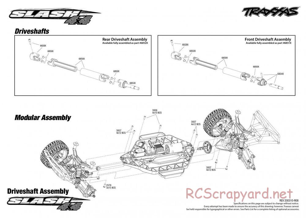 Traxxas - Slash 4x4 Brushed - Exploded Views - Page 4
