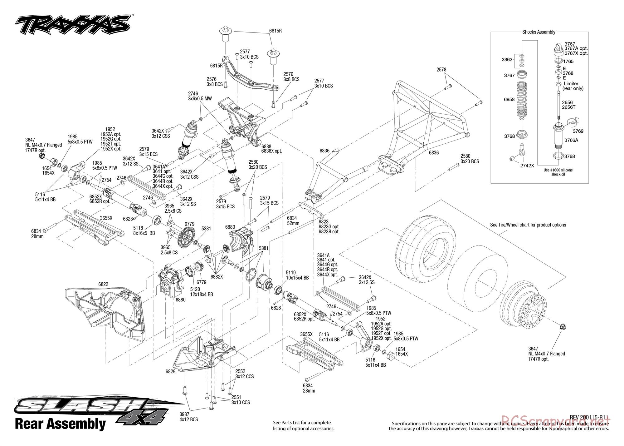 Traxxas - Slash 4x4 Brushed (2018) - Exploded Views - Page 4