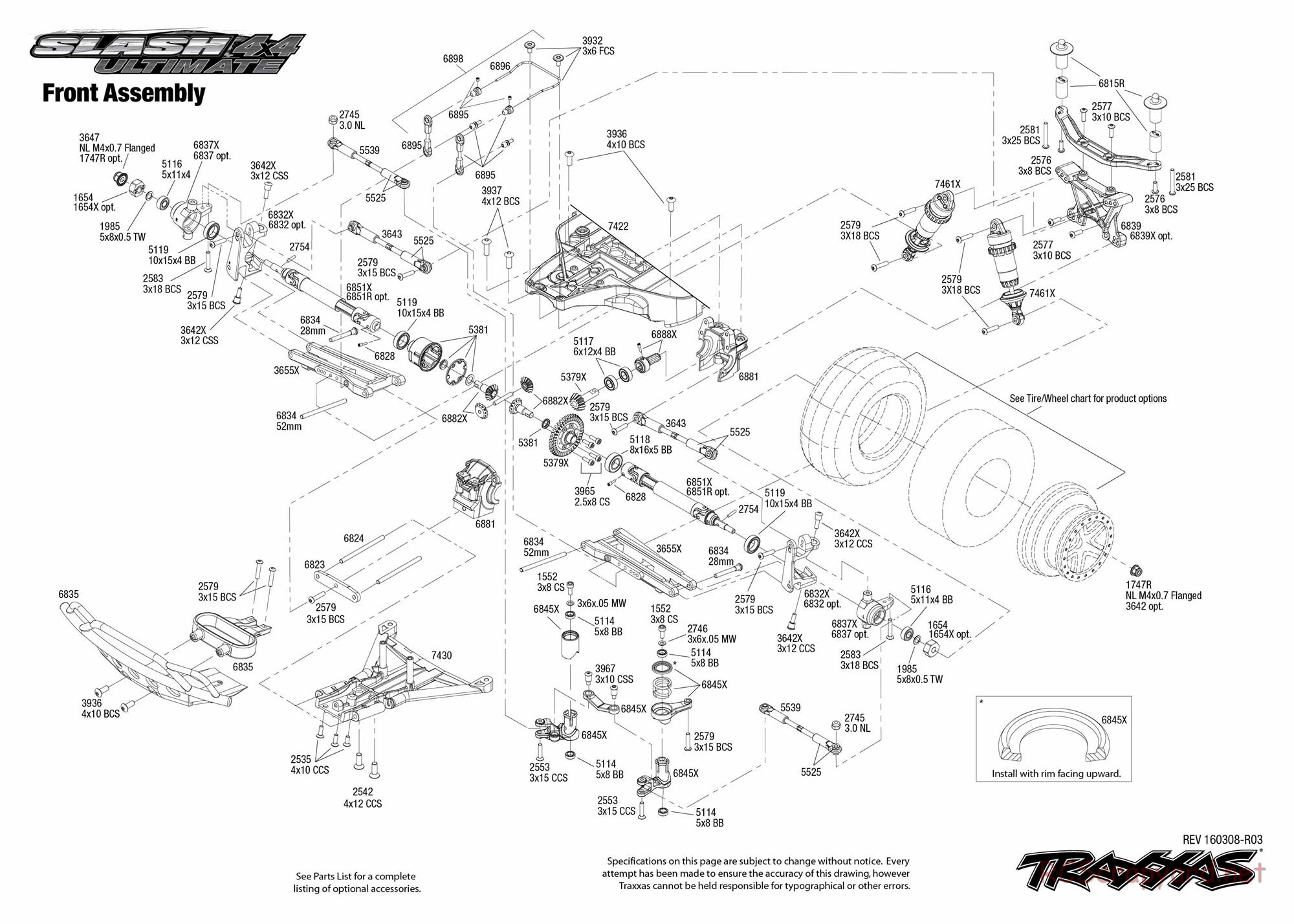 Traxxas - Slash 4x4 Ultimate (2015) - Exploded Views - Page 2
